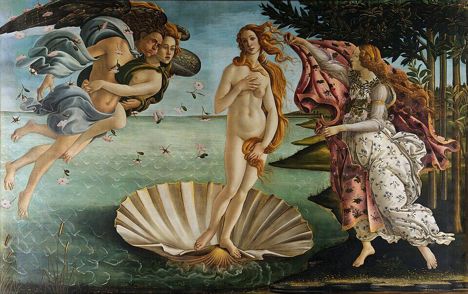 산드로 보티첼리, 비너스의 탄생(La nascita di Venere), 약 1485, 템페라, 우피치 미술관 소장